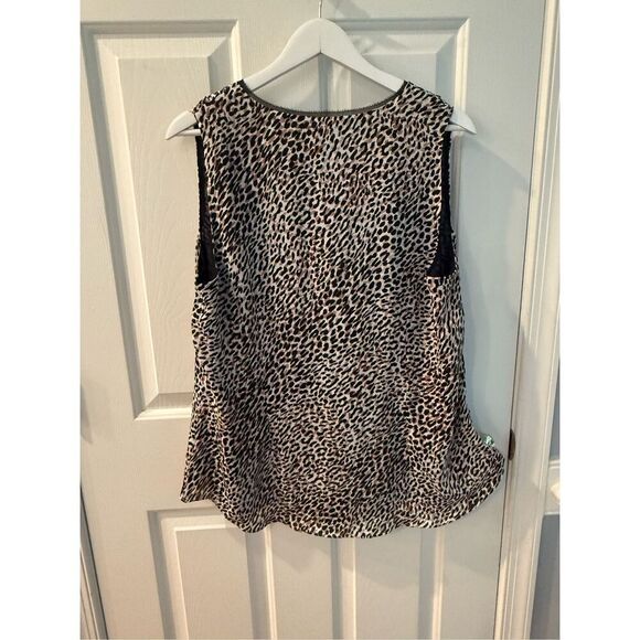 WHBM Leopard Print Surplice Swing Tank Top sz 16 EUC - Picture 6 of 8